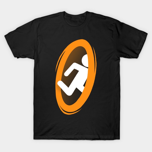 Orange portal - Back and Front - Video Game T-Shirt by BlancaVidal